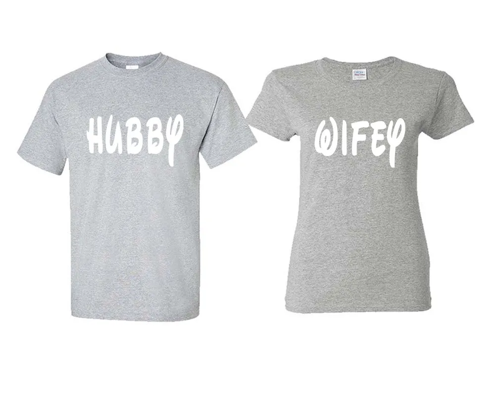 Hubby Wifey Couple Matching T Shirts Man and Woman Style Shirts