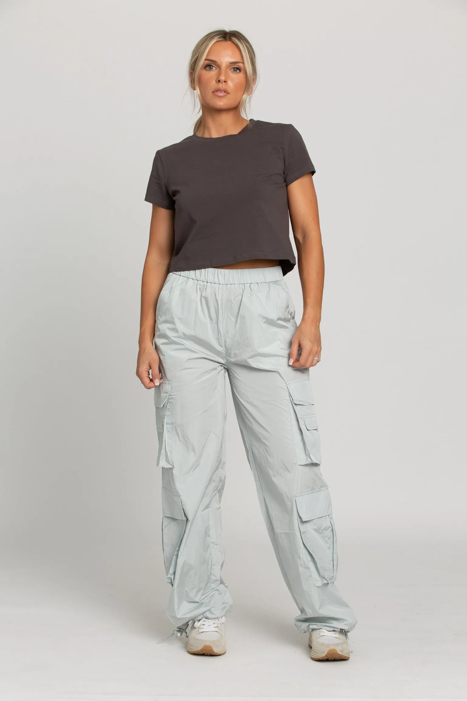 Ice Grey Parachute Pants