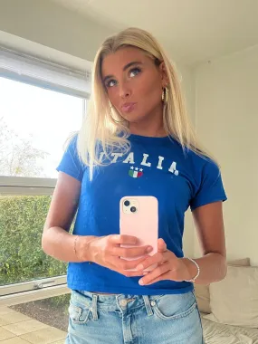 ITALIA, BABY T-SHIRT - BLÅ