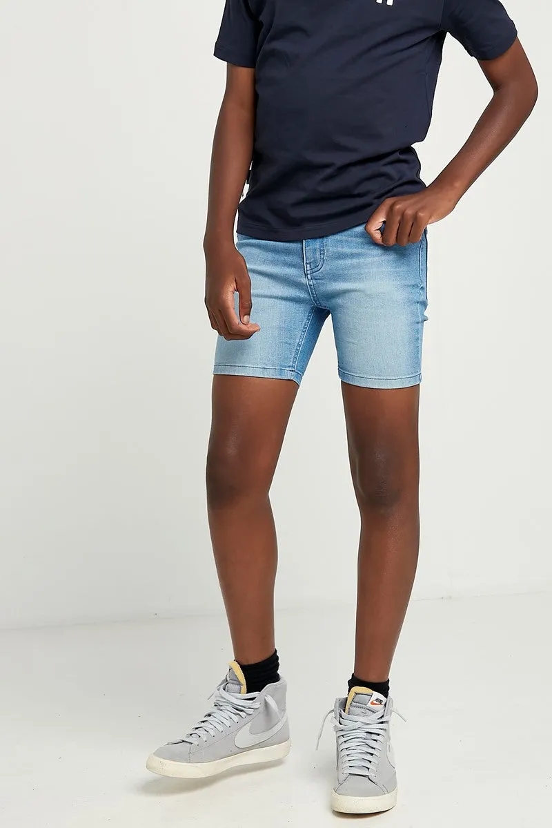 Junior Sustainable Denim Shorts - Light Blue Wash