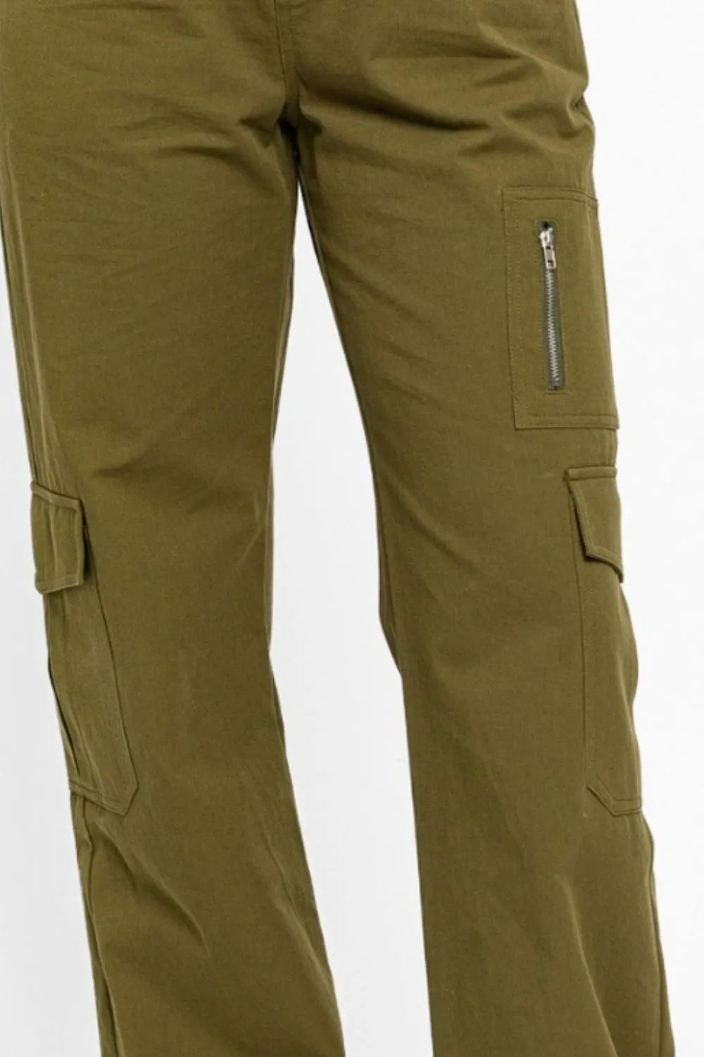 Just BE. Tasha Wide Leg Cargo Pants with Pockets