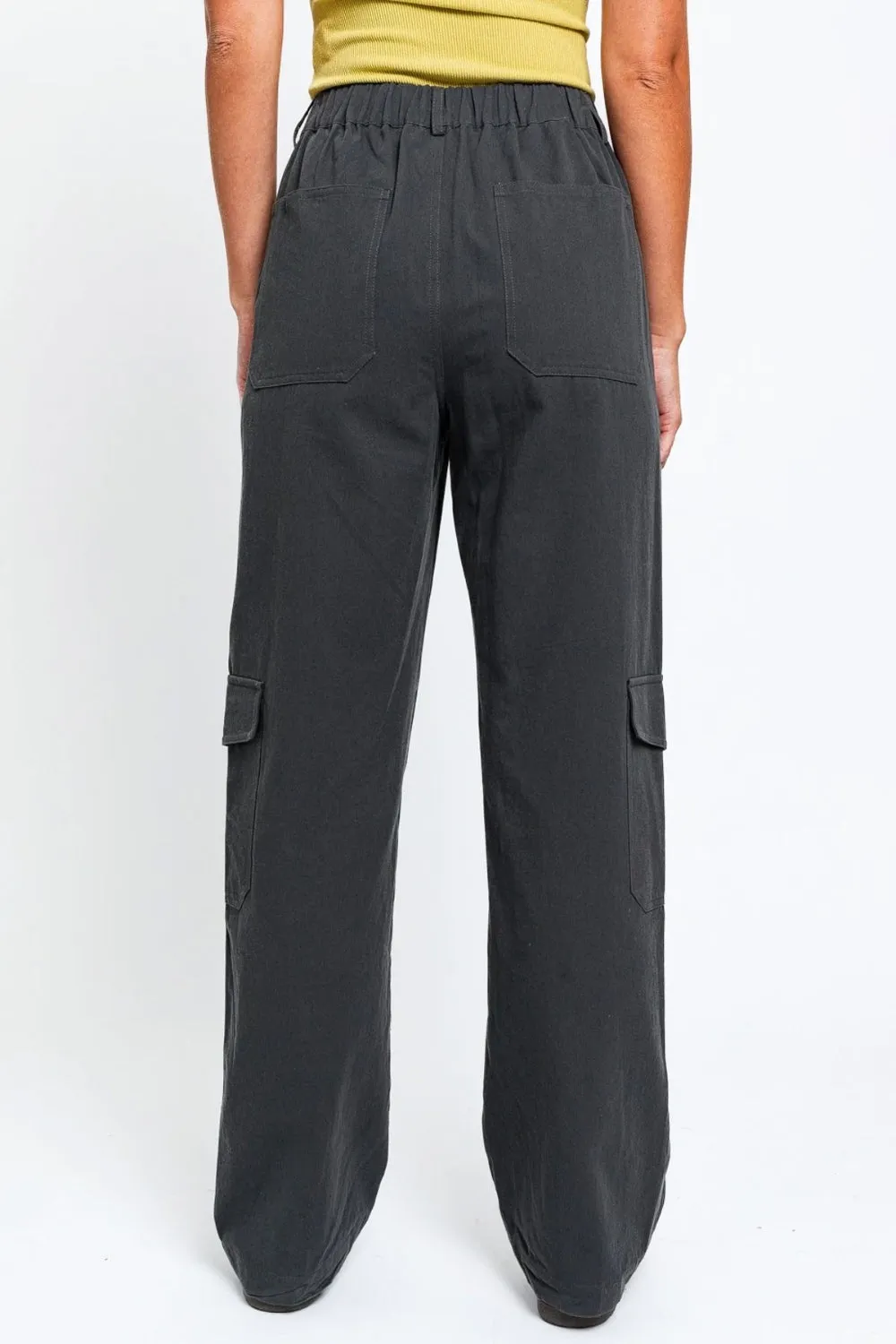 Just BE. Tasha Wide Leg Cargo Pants with Pockets