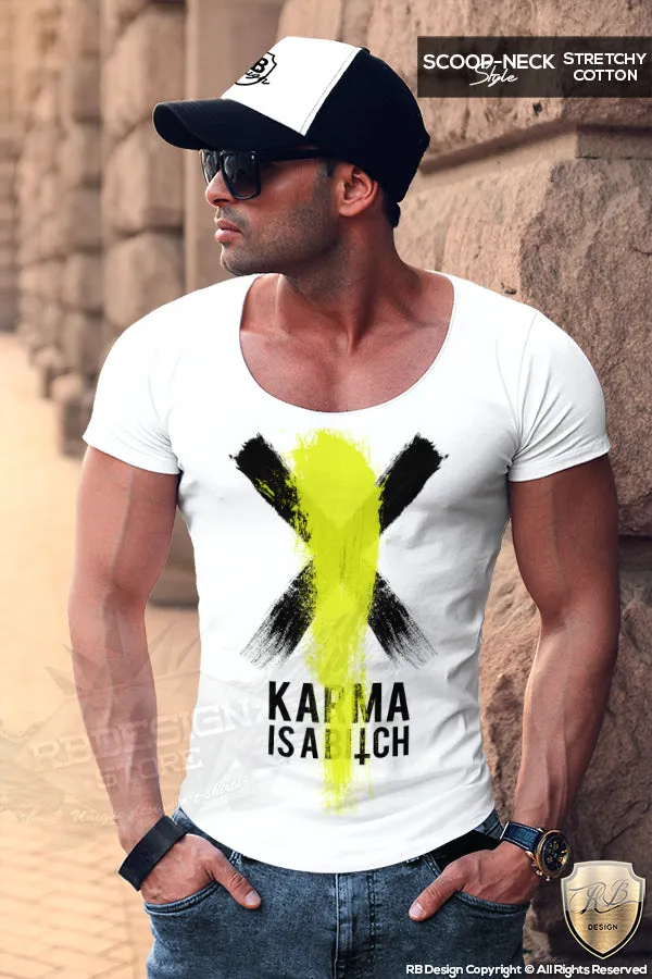 Karma is a Bitch Men's Funny Saying T-shirt MD808