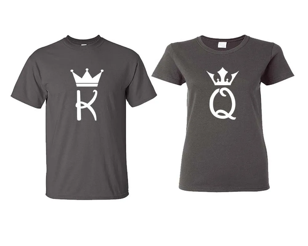 King and Queen Matching Shirts, K and Q Design Man and Woman Shirts