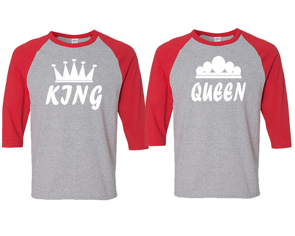 King Queen Couple Matching Baseball Shirts