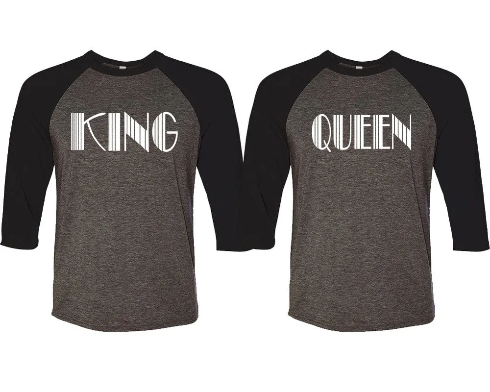 King Queen Couple Matching Baseball Shirts