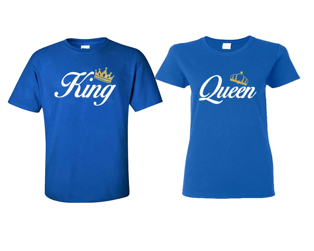 King Queen Couple Matching T Shirts Man and Woman Style Shirts