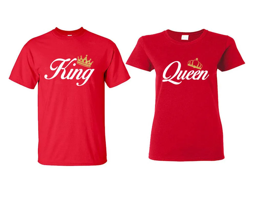 King Queen Couple Matching T Shirts Man and Woman Style Shirts