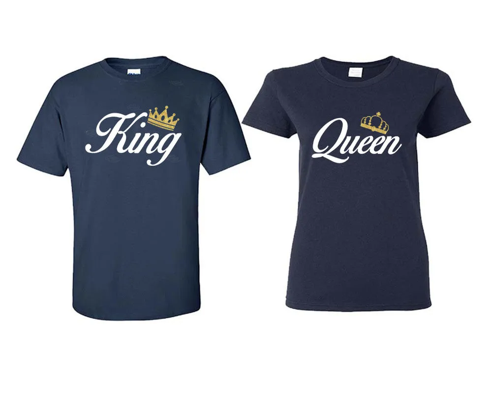 King Queen Couple Matching T Shirts Man and Woman Style Shirts