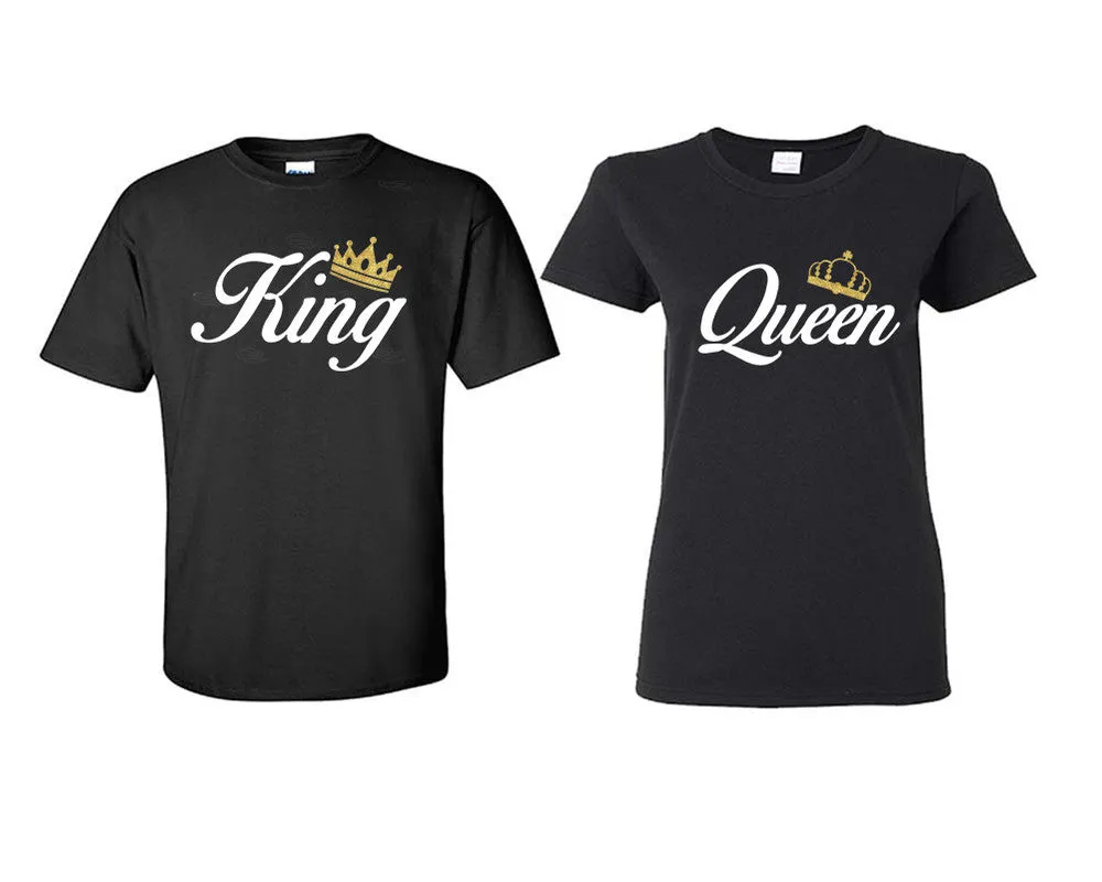 King Queen Couple Matching T Shirts Man and Woman Style Shirts