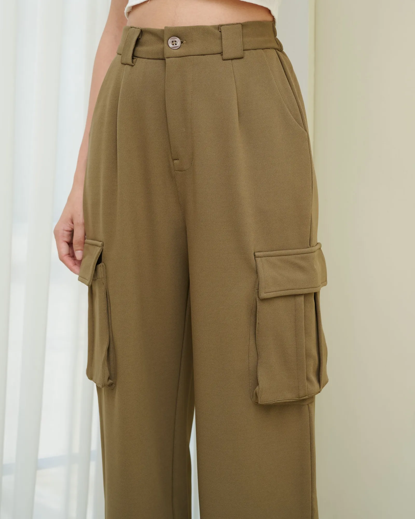 Korean Baggy High Waist Cargo Pants