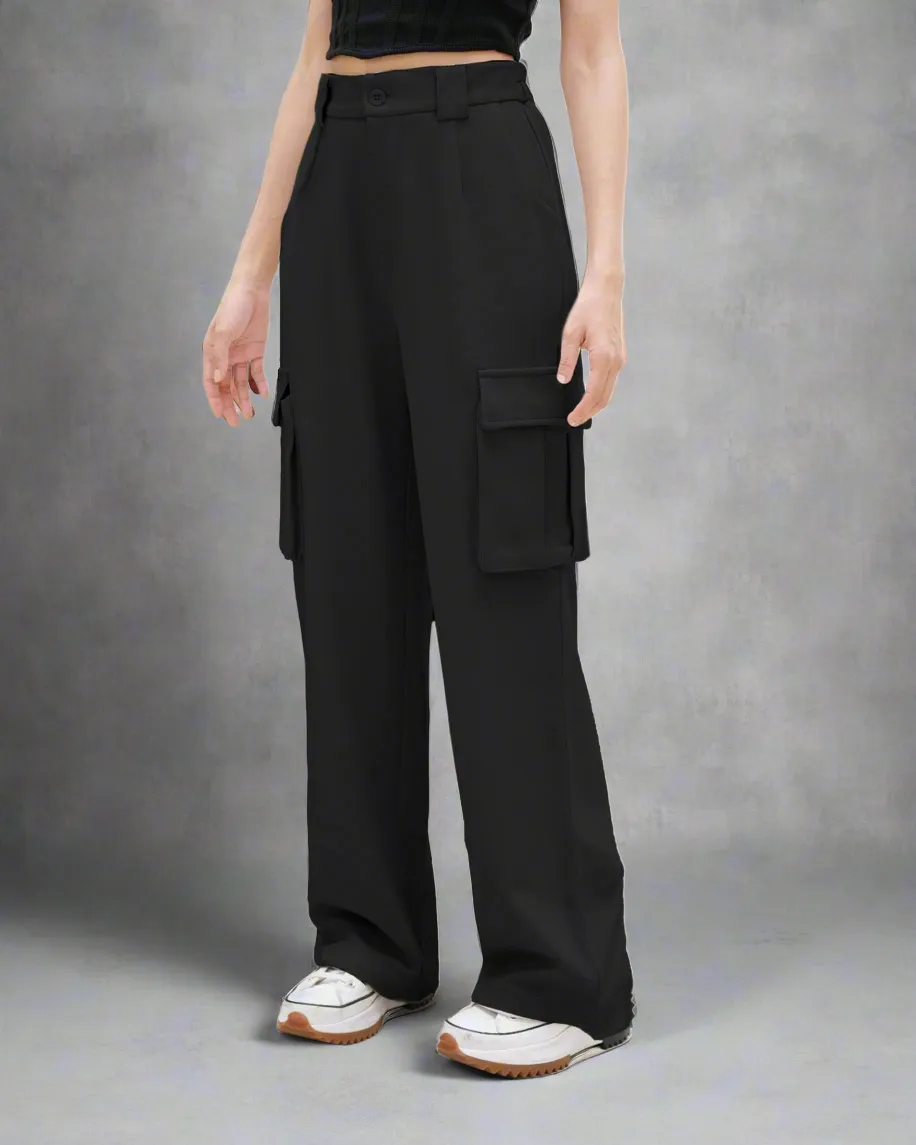 Korean Baggy High Waist Cargo Pants