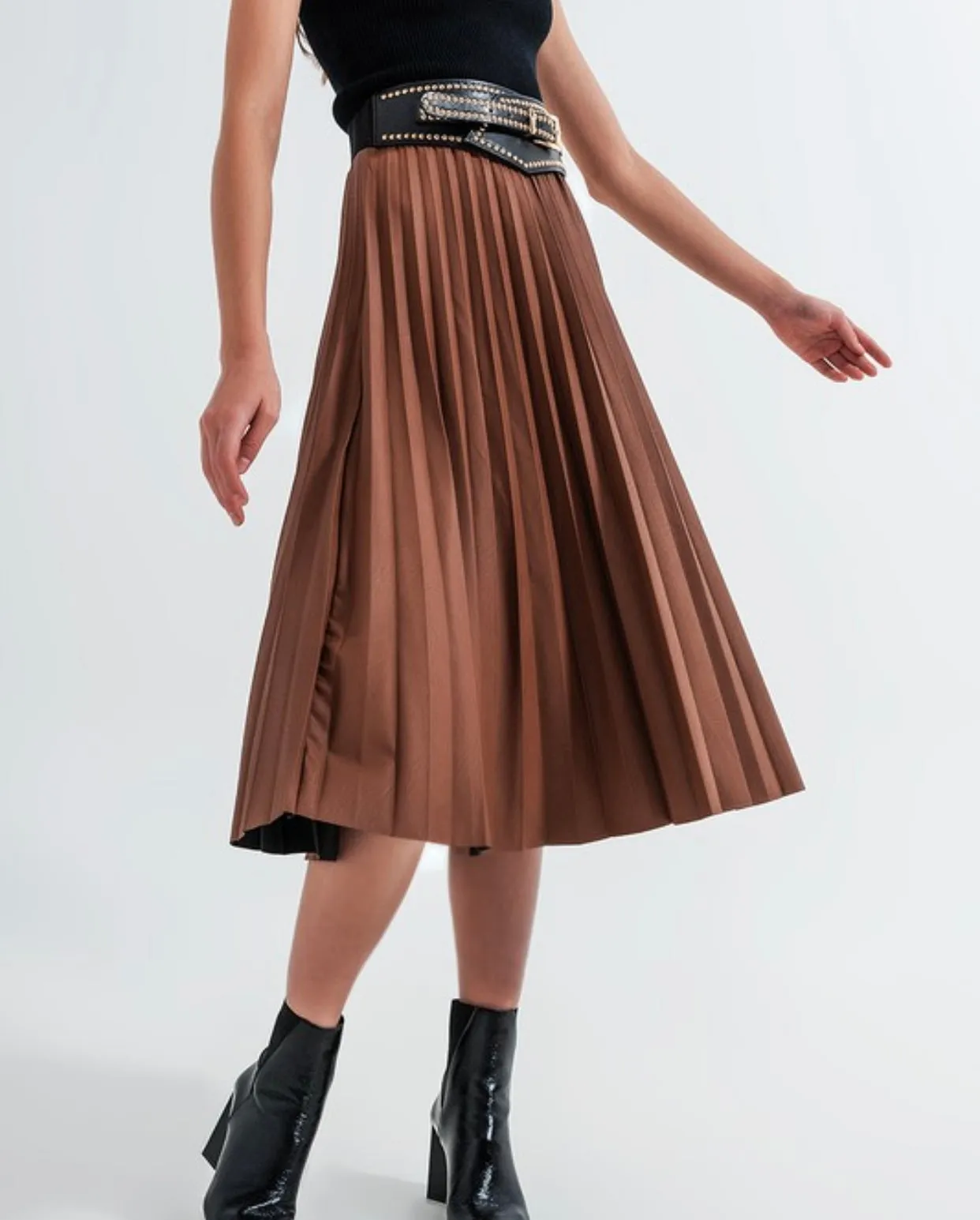 Leather Midi Skirt