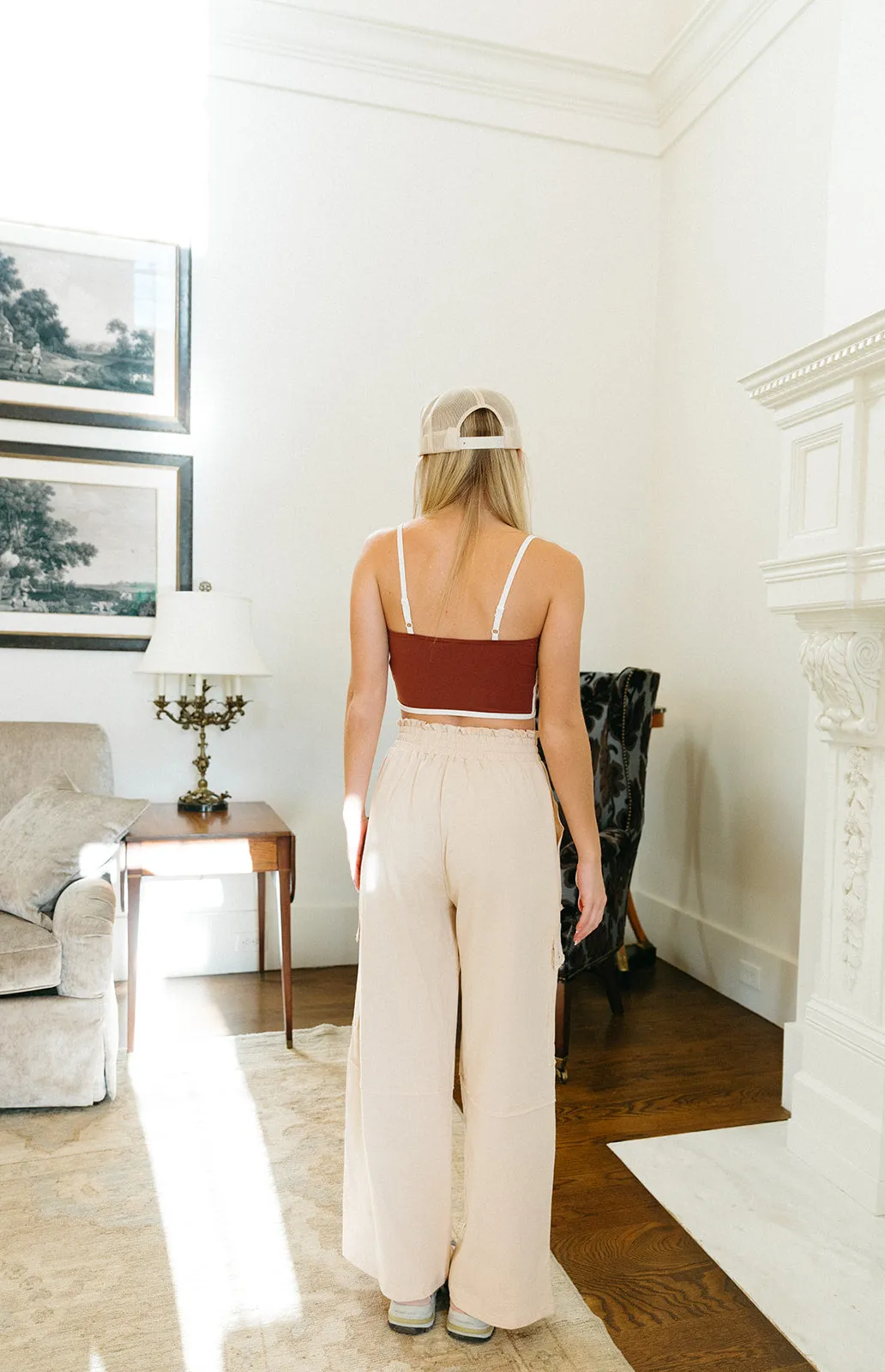 Leslie Utility Wide Leg Pants - Oatmeal