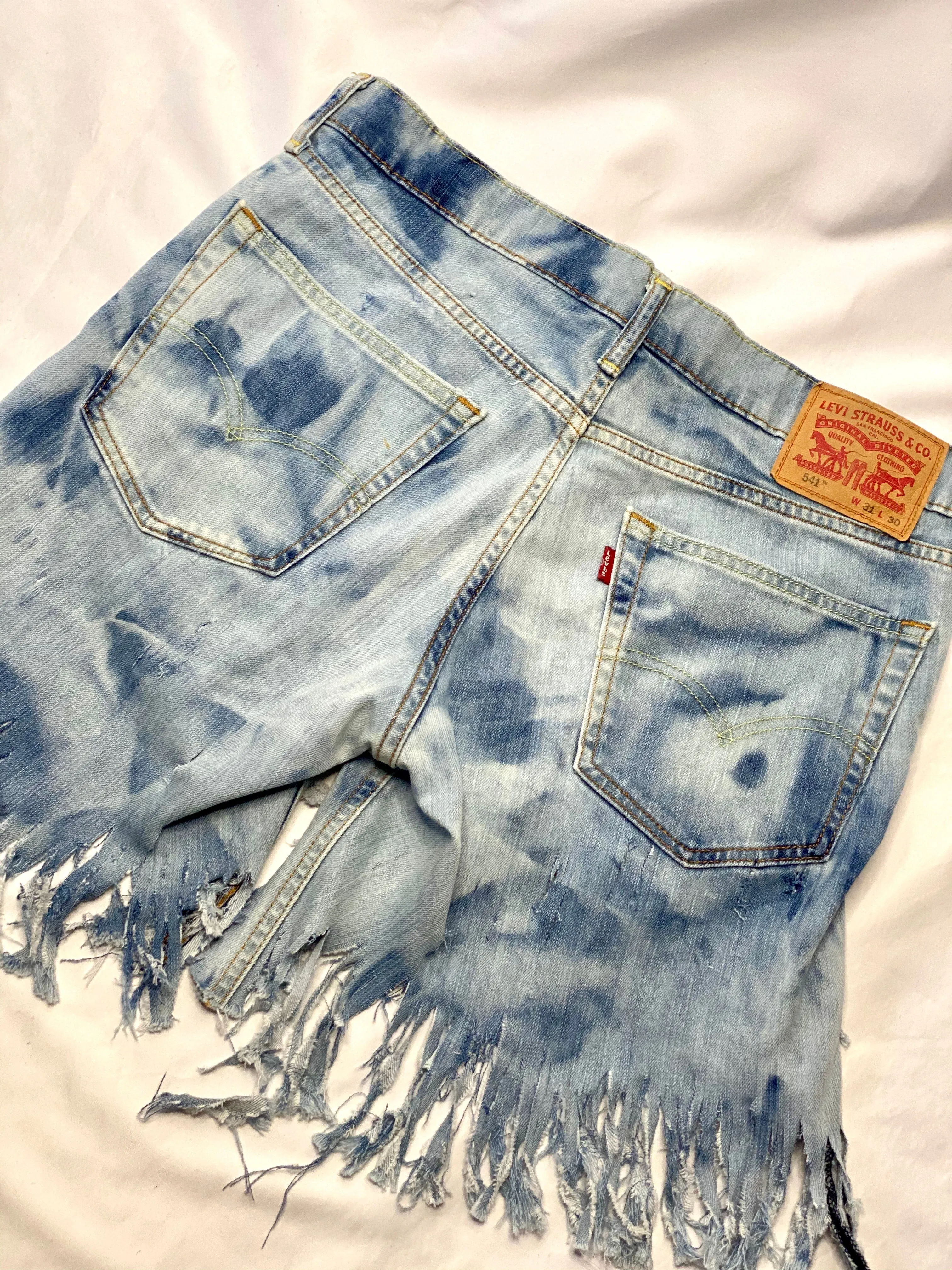 LEVIS Lace Up Fringe Shorts