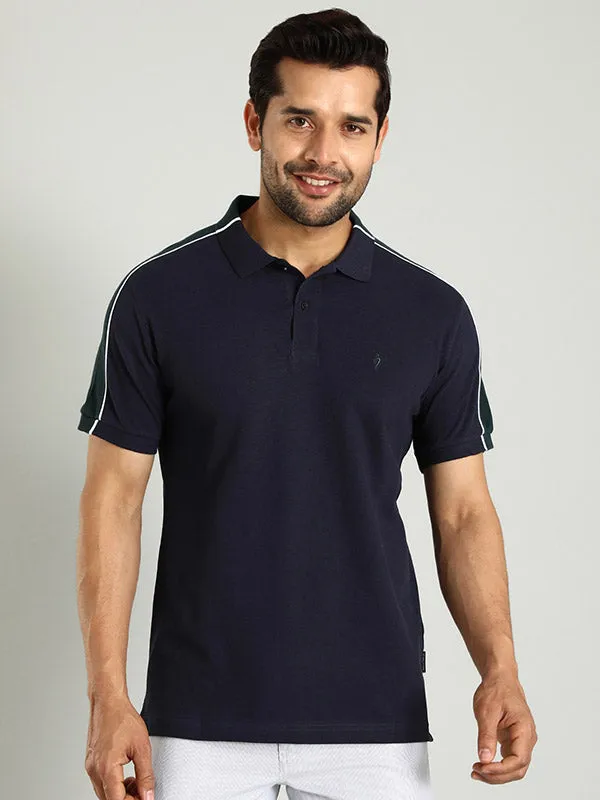 Men Color Block Polo T-Shirt