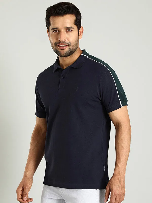 Men Color Block Polo T-Shirt