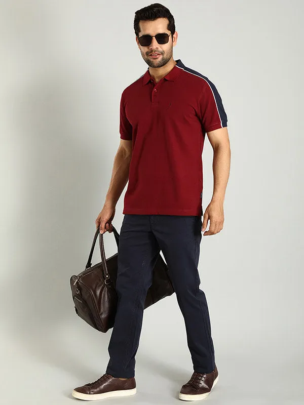 Men Color Block Polo T-Shirt