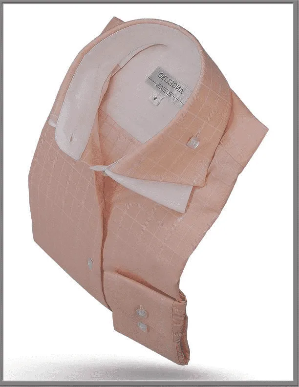 Men's Cotton Shirt - Double Collar Peach