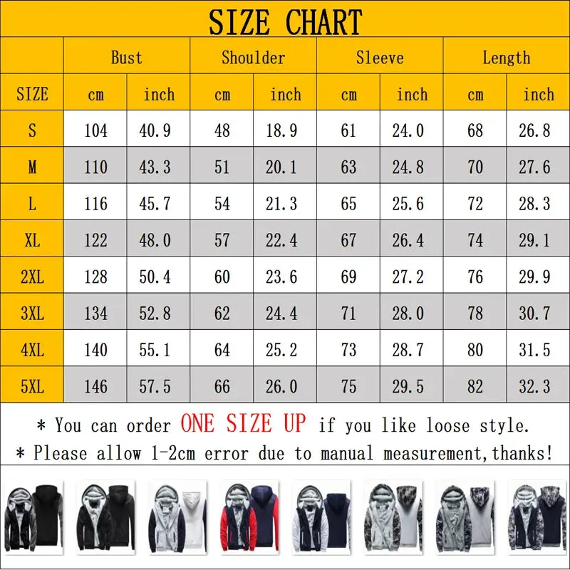 Men's Jacket Winter Camouflage Fleece Thicken Hooded Jackets Male Long Sleeve Coat Casual Zip Up Hoodies Streetwear Men's Coats