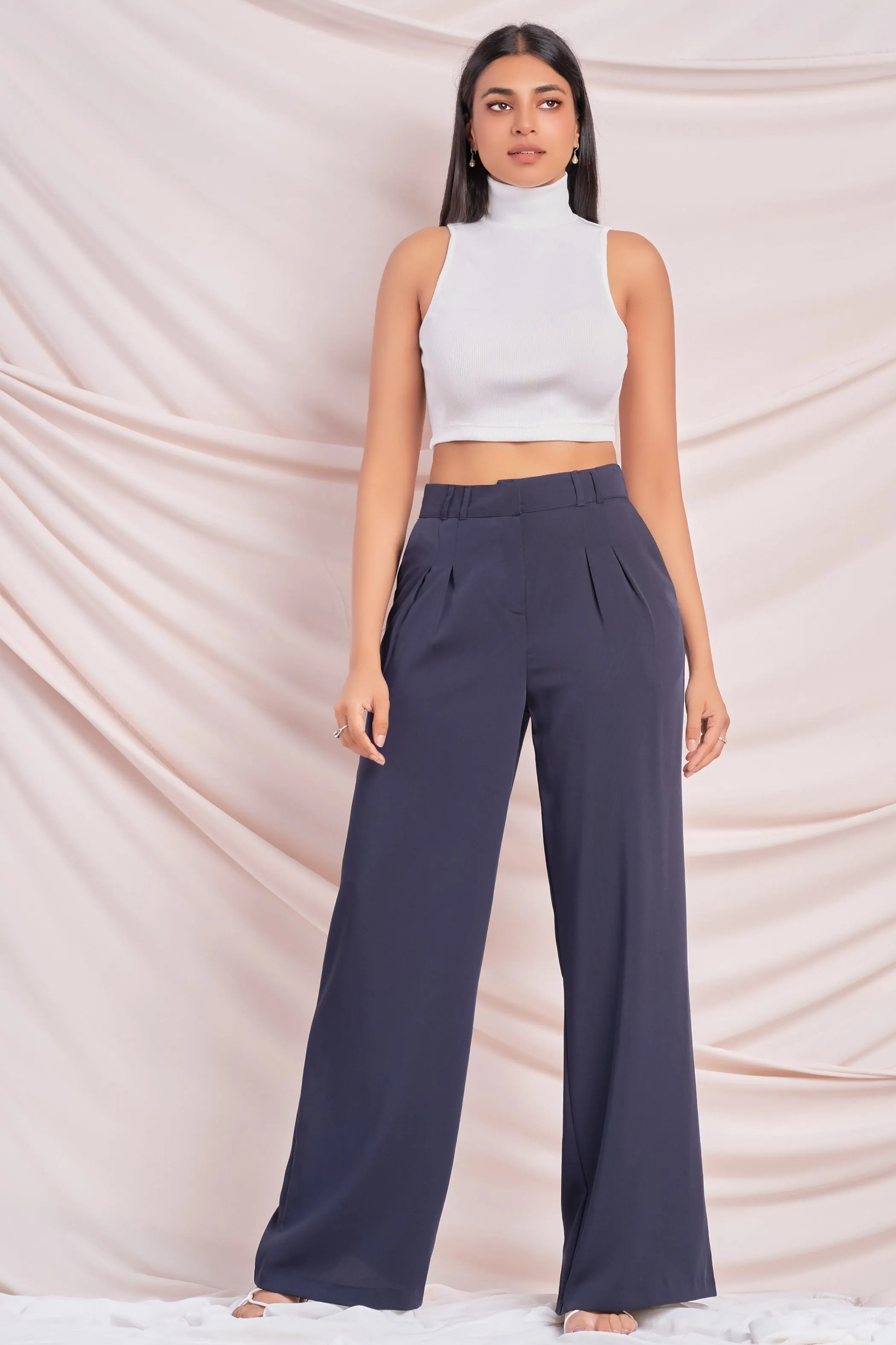 Navy Wide Leg Pant