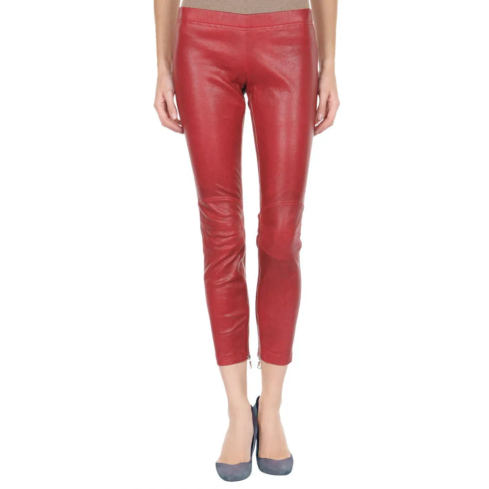 Red Yoga leather pants (style #22)