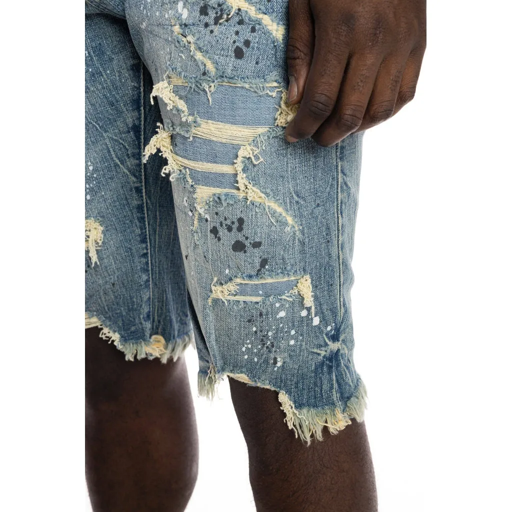 Ripoff Semi Basic Jean Shorts - Blue Stone