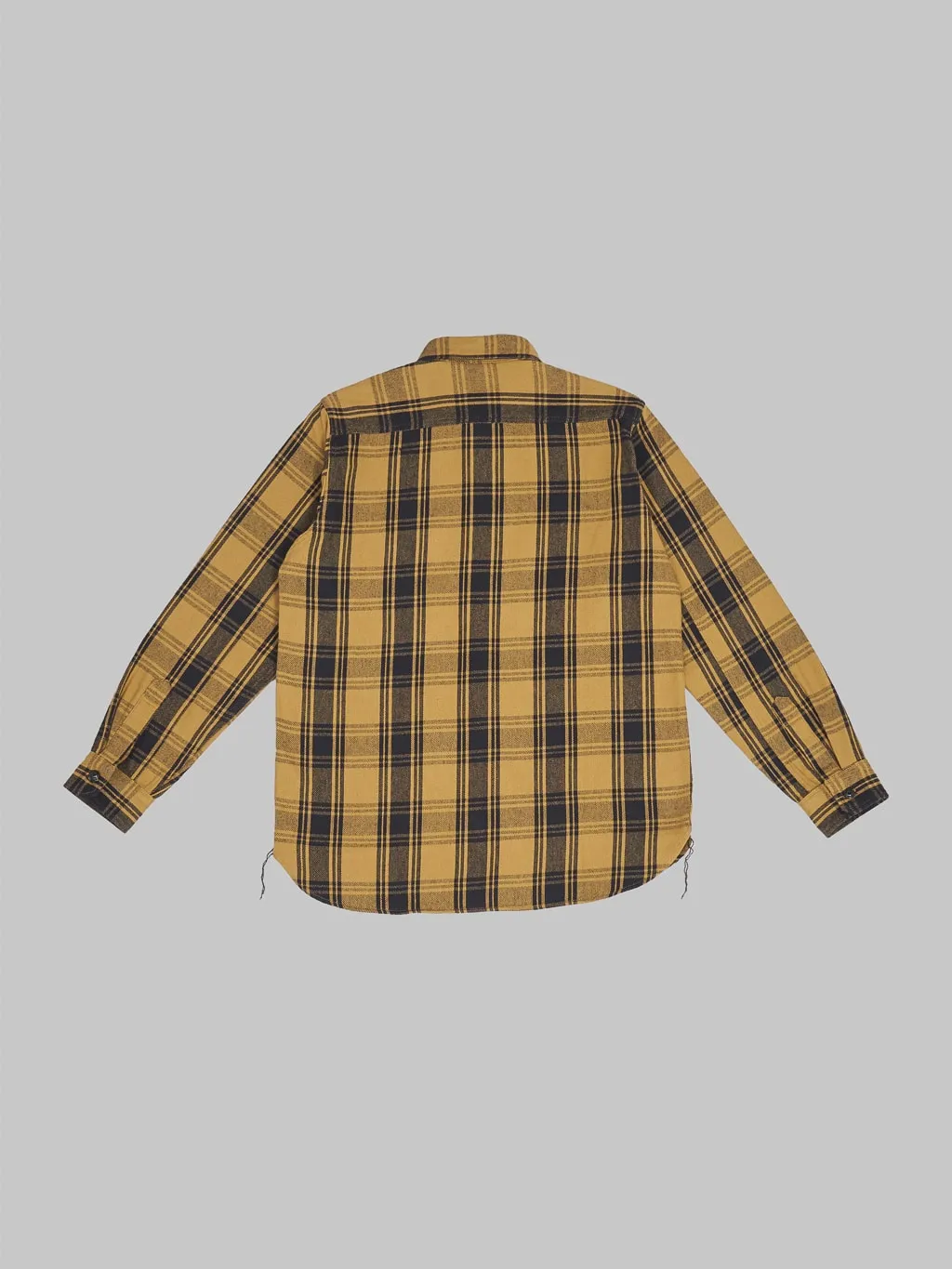 Seuvas Twill Work Flannel Shirt Amakusa Button Mustard