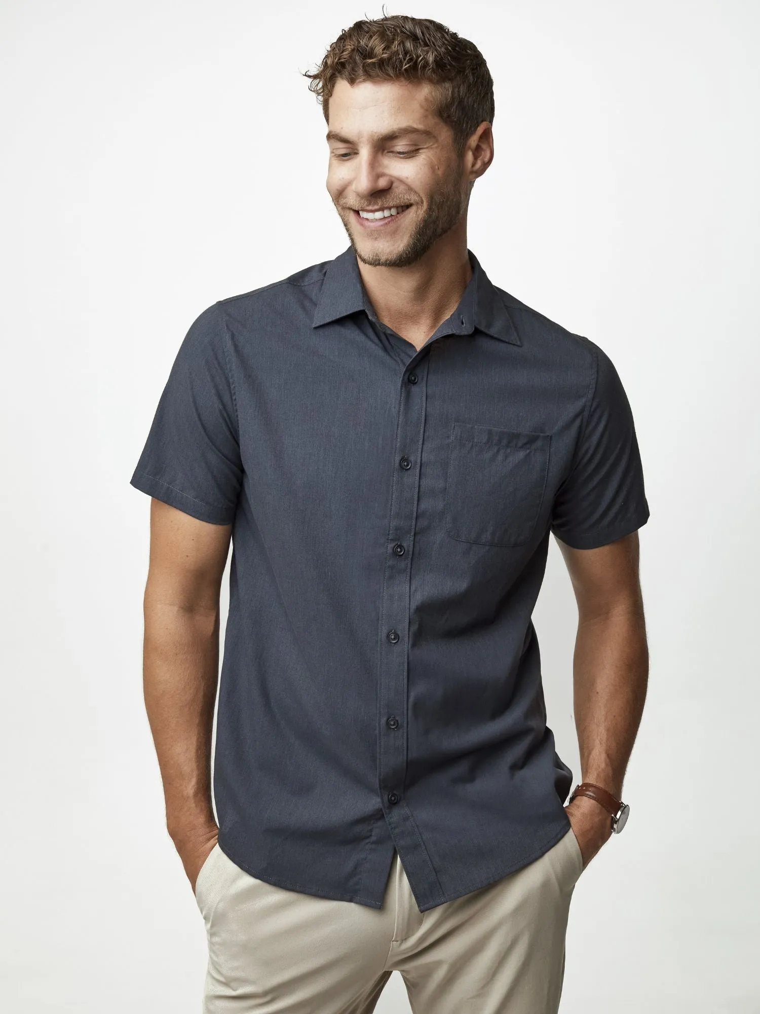 Short Sleeve Button Up Foundation 3-Pack