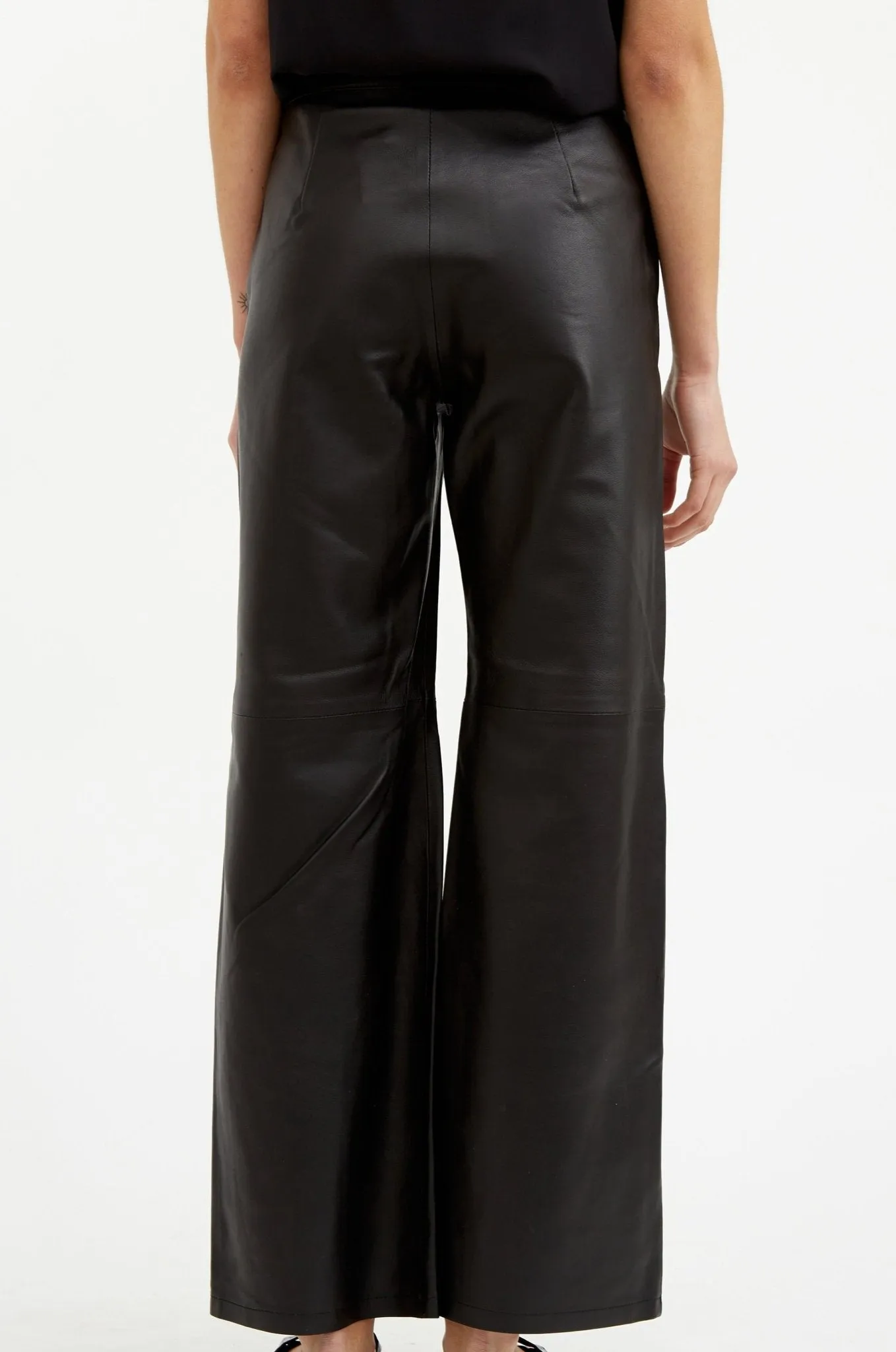 SIENA WIDE LEG SEAM PANT IN ITALIAN LEATHER