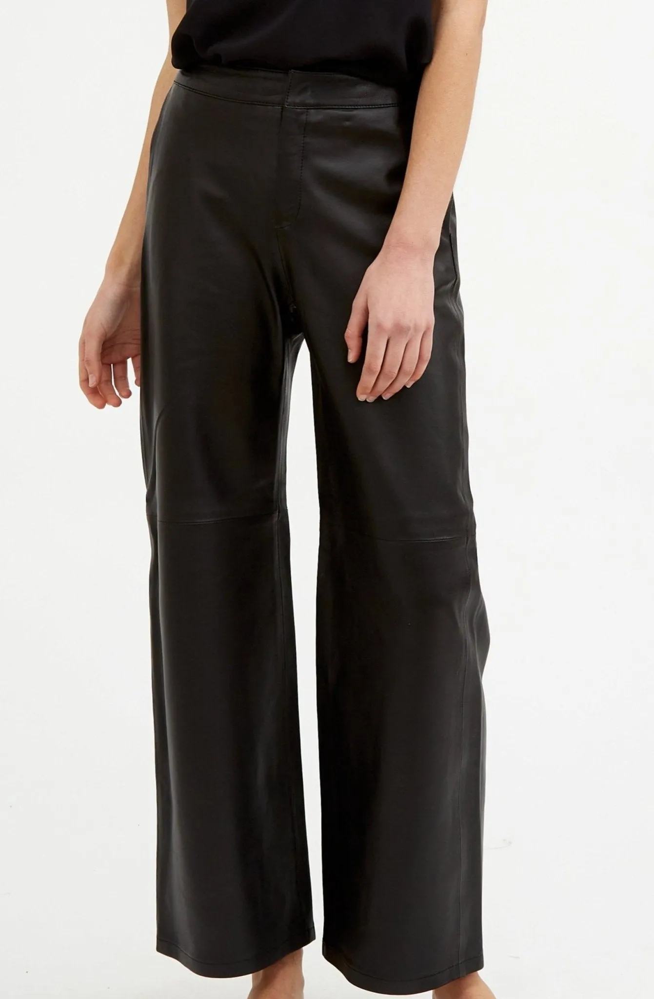 SIENA WIDE LEG SEAM PANT IN ITALIAN LEATHER