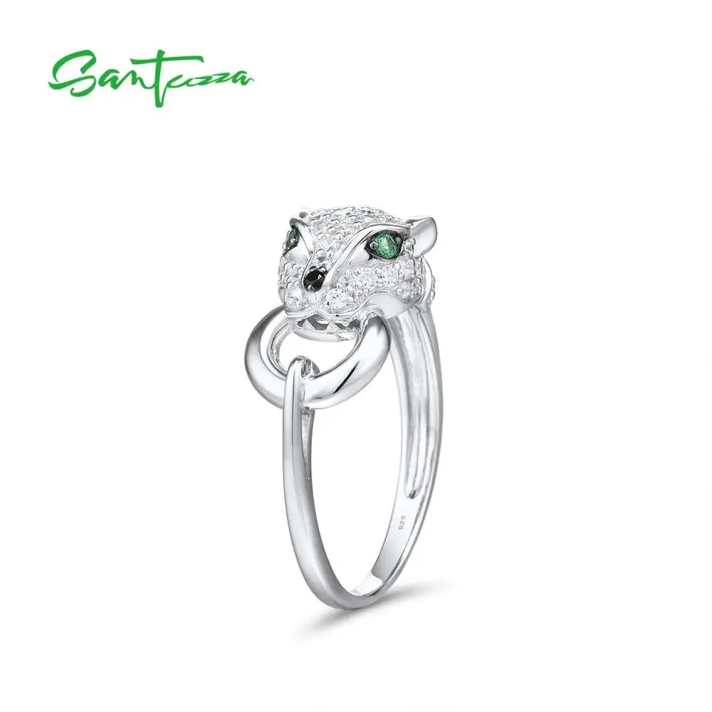 Silver Ring: Green & White