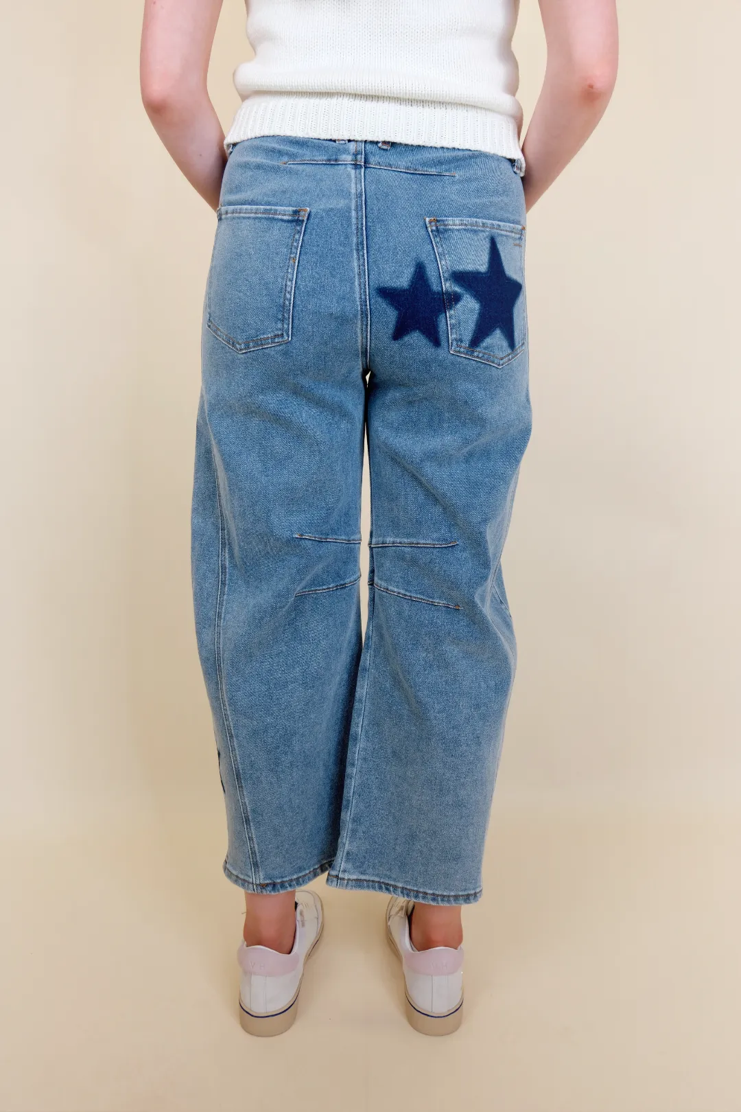 Star Spray Painted Denim Ankle Pants