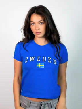 SVERIGE BABY TEE - BLÅ