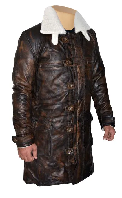 The Dark Knight Rises Bane's Distressed Leather Trench Coat