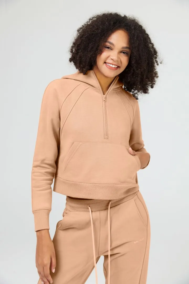 Women's 1/2 Zip Cropped Hoodies Coats