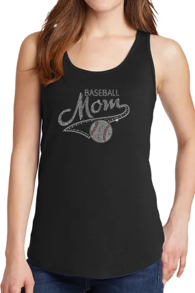 Women's Baseball Mom Rhinestone Core Cotton Tank Tops -XS~4XL