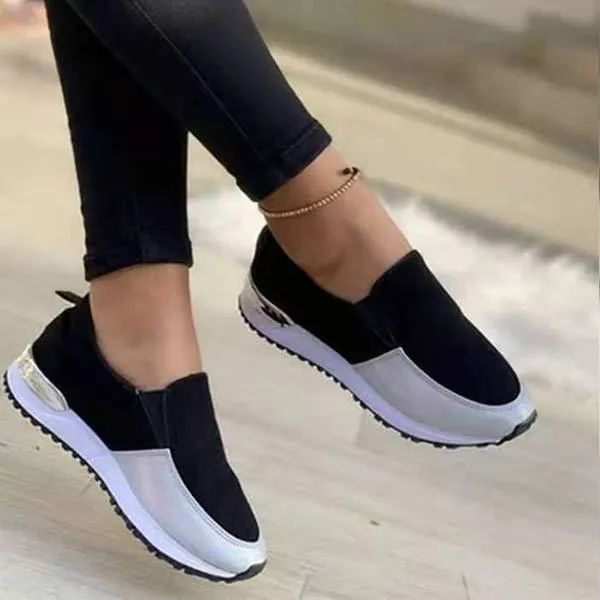 Women's Casual Color Block Flat Loafers 05125883C