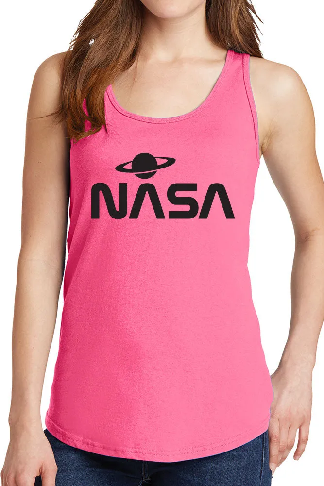 Women's NASA with Saturn Design Core Cotton Tank Tops -XS~4XL