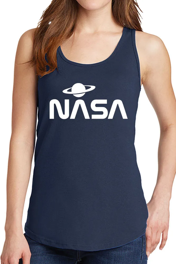 Women's NASA with Saturn Design Core Cotton Tank Tops -XS~4XL